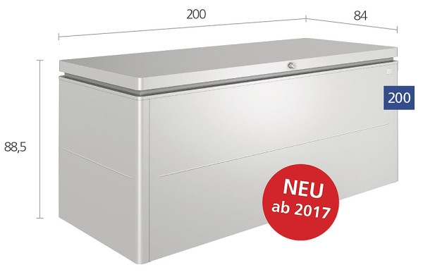 Biohort Loungebox 200 Aufbewahrungsbox 200x84x88,5cm Dunkelgrau-Metallic