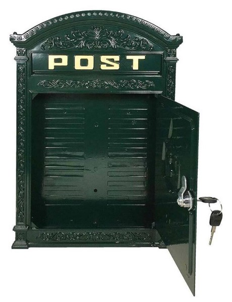Briefkasten POST Landhausstil Grün Wandbriefkasten Metall Antik-Stil