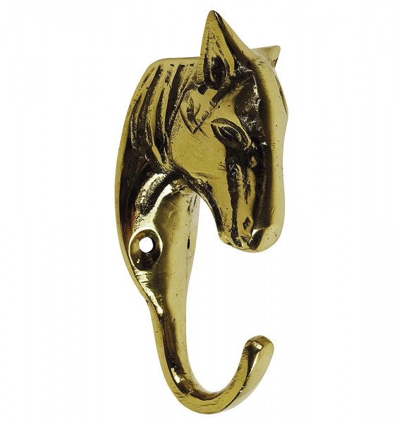 Garderobenhaken Pferd Trensenhalter Messing 2 Stück Wandhaken Nostalgie 9cm