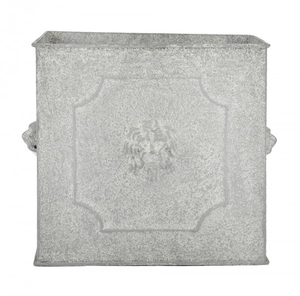 Pflanztopf Quadratisch Löwenkopf Pflanzkübel Eisen Grau Patiniert
