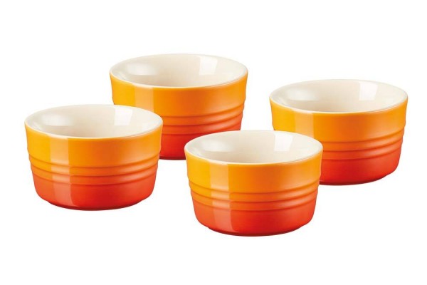 Le Creuset Förmchen 4er-Set Steinzeug Ofenrot 100ml