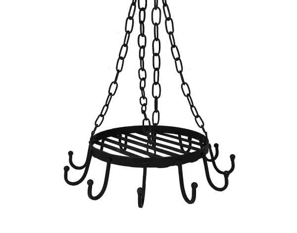 Kräuterkorb Nostalgie Deckenhänger Fleischhaken Eisen Schwarz Antik-Stil Ø 40cm