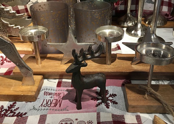 Dekofigur Rentier Gusseisen Antik-Braun Hirsch Elch 16cm