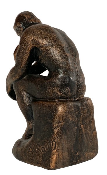 Edle Skulptur "Der Denker" Figur nach Auguste Rodin Eisen Replik 16cm