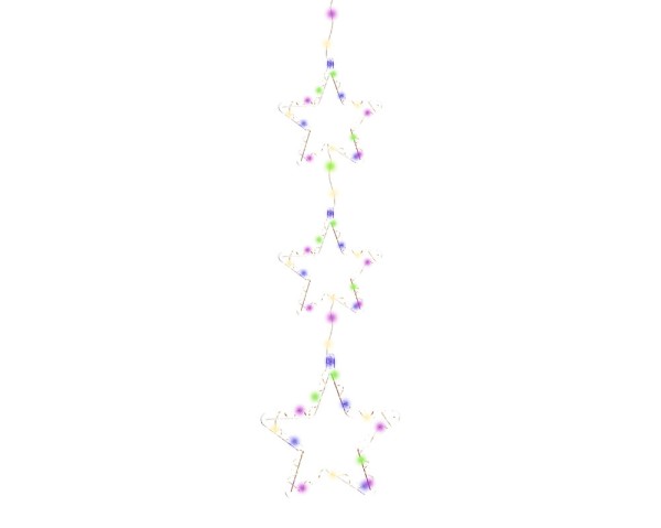 LED Sterne Bunt Fensterdeko Innen und Außen Weihnachtsdeko Batterie Timer 63 cm