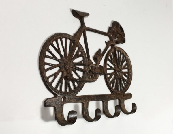 Wandgarderobe Rennrad Garderobe Fahrrad Gusseisen Antik-Stil Braun