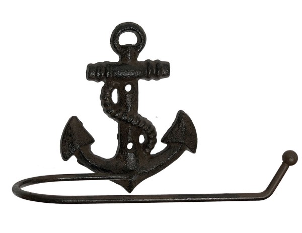 Toilettenpapierhalter Anker Gusseisen WC-Papierhalter Maritim Antik-Stil Braun