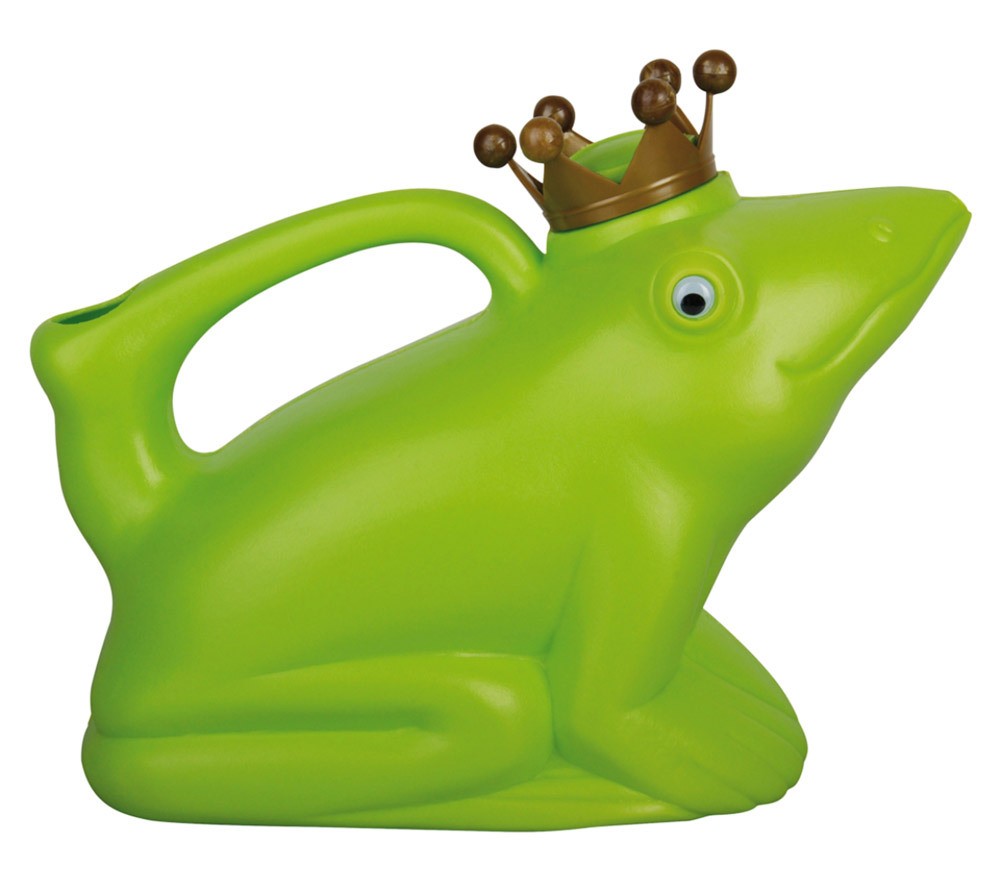 Gießkanne Froschkönig Frosch mit Krone Grün