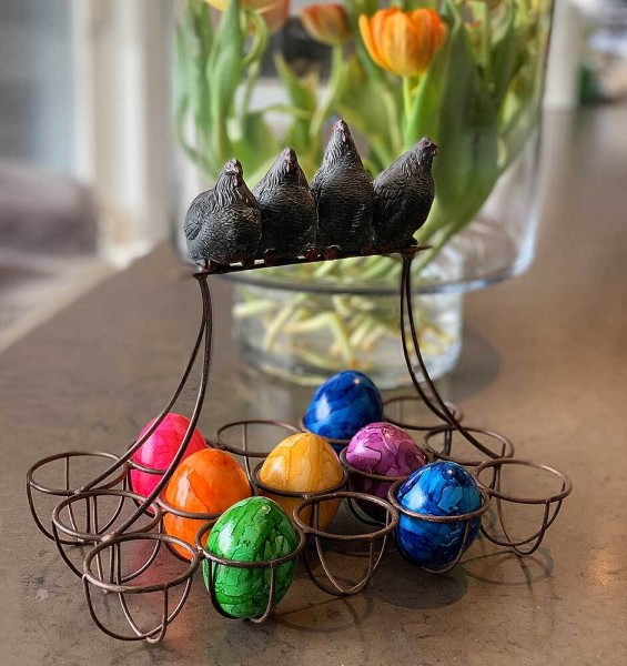 Eierhalter Gusseisen Braun Hühner Eierständer Vintage-Stil Eierkorb Antik-Stil