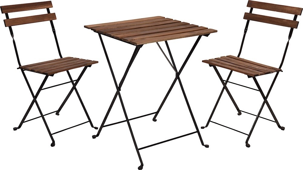 Bistro Set 3-teilig Bistrotisch 2 Stühle Klappbar Balkonset Gartentisch Schwarz Bistro Set 3-teilig Bistrotisch 2 Stühle Klappbar Balkonset Gartentisch Schwarz