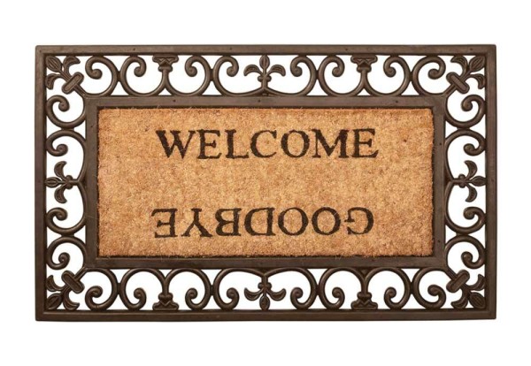 Fussmatte Welcome / Goodbye Nostalgie Fussabtreter Gummi / Kokos 75x45cm