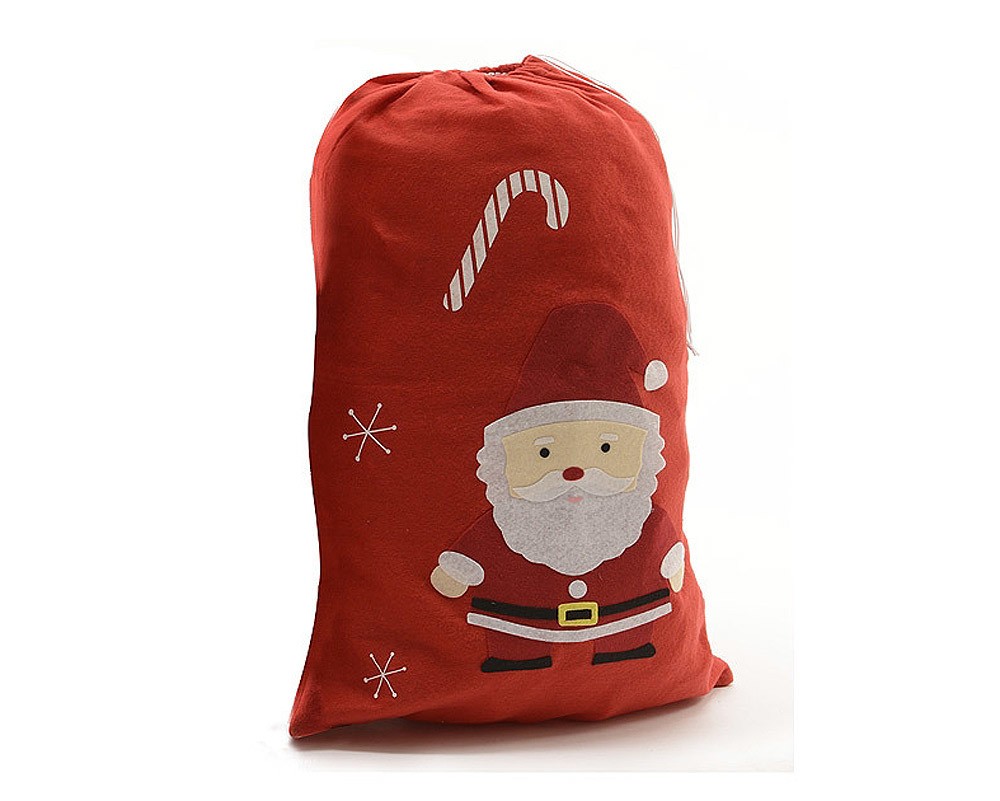 Nikolaussack Weihnachtssack Weihnachtsmann Rot Geschenkesack Weihnachtsmannsack 50x75cm