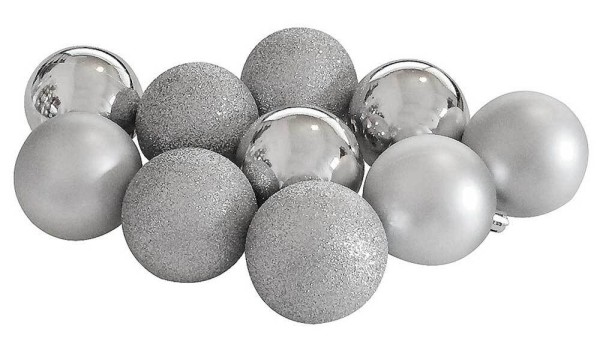 Christbaumkugeln Silber 10 Stück Weihnachtsbaumkugeln Christbaumschmuck