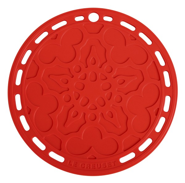 Le Creuset Silikon Untersetzer Tradition Rund Kirschrot 20cm