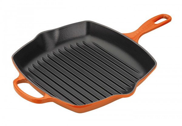 Le Creuset Grillpfanne Quadratisch Signature Gusseisen Ofenrot 26cm