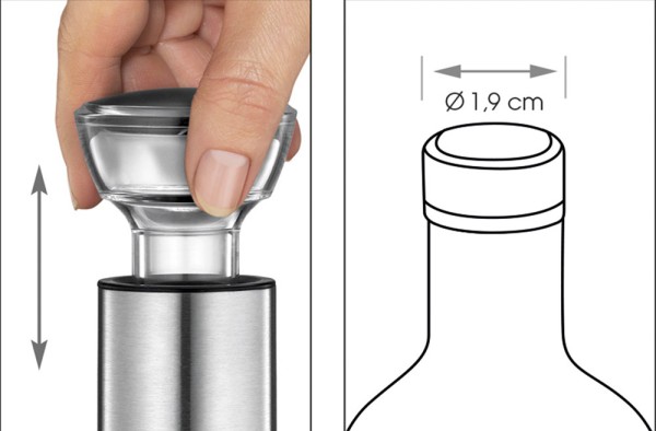 Cilio Weinpumpe CAMPANIA mit 4 Stopfen inkl. Datumsskala