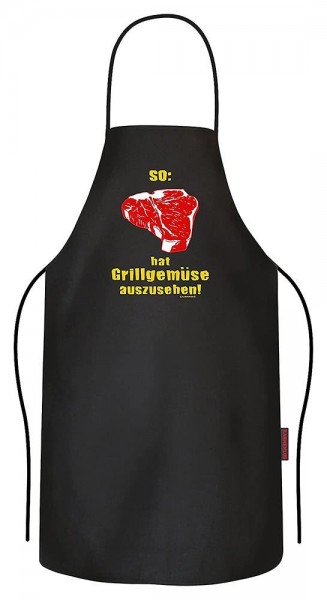 Grillschürze "Grillgemüse" 100% Baumwolle schwarz