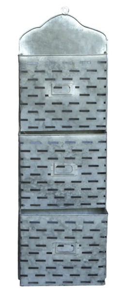 Chic Antique Zeitschriftenhalter Wand Magazinhalter 3 Fächer Zink Vintage-Stil