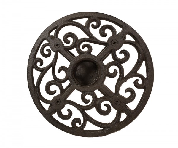 Stövchen Landhaus Warmhalteplatte Rund Gusseisen Rechaud Antik-Stil Braun 18,5cm