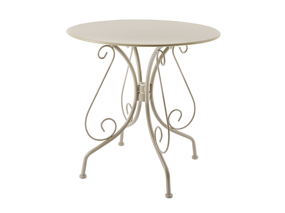 Gartentisch Rund Grau-Beige Terrassentisch Eisen Balkontisch Ø 70cm Gartentisch Rund Grau-Beige Terrassentisch Eisen Balkontisch Ø 70cm
