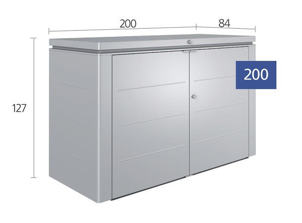 Biohort Highboard 200 Aufbewahrungsbox 200x84x127cm Dunkelgrau-Metallic
