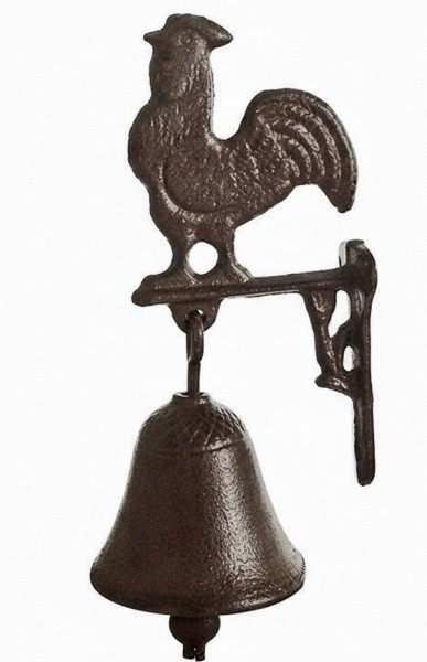 Türglocke Hahn Glocke Landhausstil Gusseisen Rustikal Antik-Stil Braun