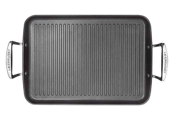 Le Creuset Aluminium- Grillplatte mit Rillen Antihaft Spezialform 34x25cm