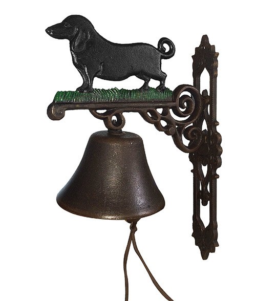 Türglocke Dackel Nostalgie Hund Glocke Gusseisen Antik-Stil Braun