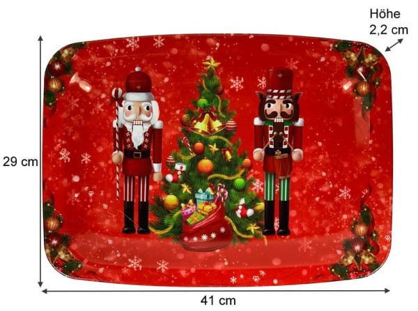 Weihnachtsteller Rechteckig Groß 2 Stück Nikolaus Advent Weihnachten Nussknacker