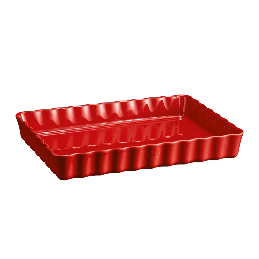 Emile Henry Rechteckige Tarteform HR Ceramic® Kuchenform Rot 34x24cm