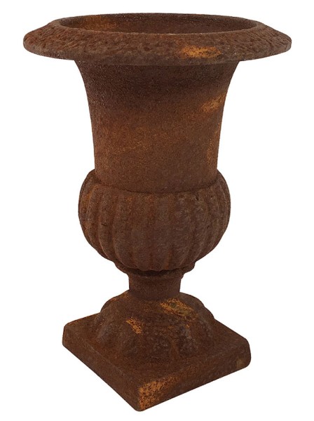 Französische Louvre Vase Amphore Gusseisen Schwer Antik-Stil Edel- Rostig 20 cm