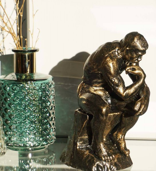 Edle Skulptur - Der Denker - Figur nach Auguste Rodin Eisen Replik 26cm