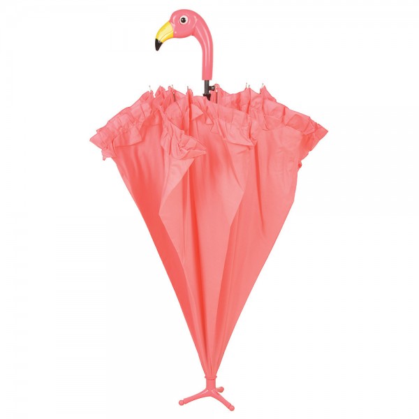 Regenschirm Stockschirm Flamingo Pink mit Rüschen
