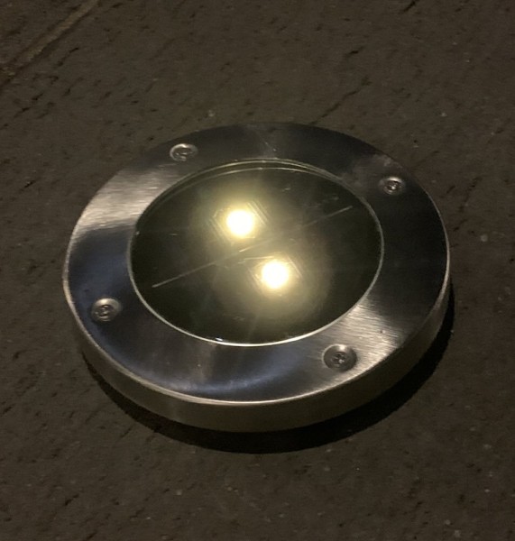 Solar Bodenleuchte Garten 2 Stück LED Solarlampe Bodenstrahler Edelstahl 12cm