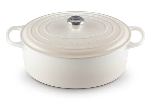 Le Creuset Bräter Signature Oval Gusseisen Meringue 31cm