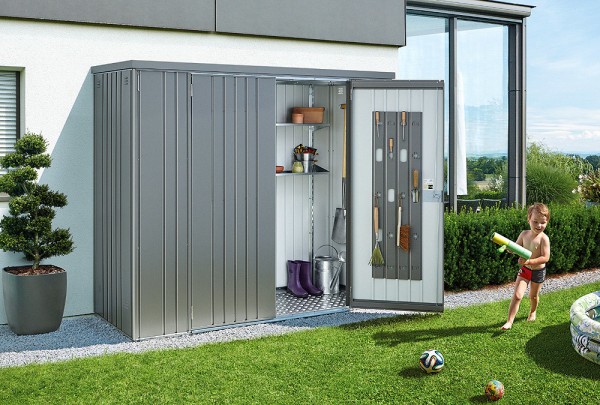 Biohort Geräteschrank 230 Aufbewahrungsschrank 227x83x182,5cm Quarzgrau-Metallic