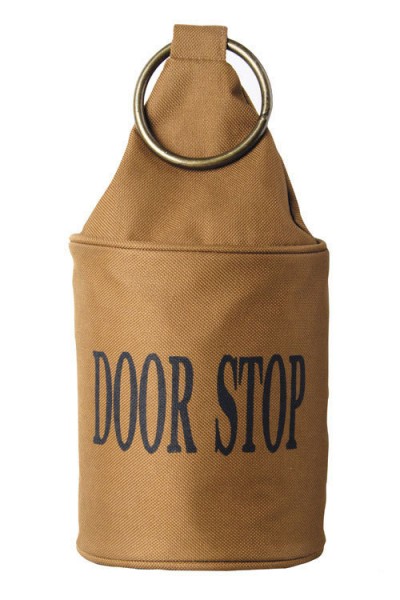 Türstopper DOOR STOP Sack Braun mit Ring Vintage Türfeststeller