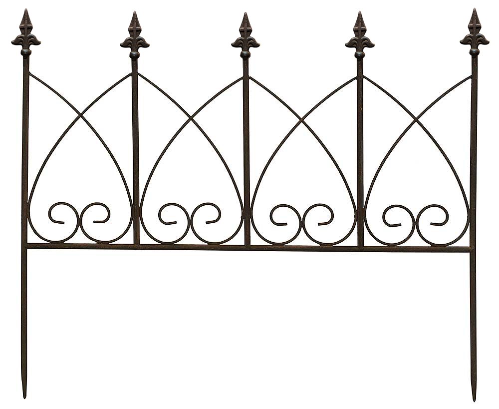 Beetzaun Metall Zum Stecken Beeteinfassung Beetumrandung Antik-Stil Braun 6 günstig online kaufen