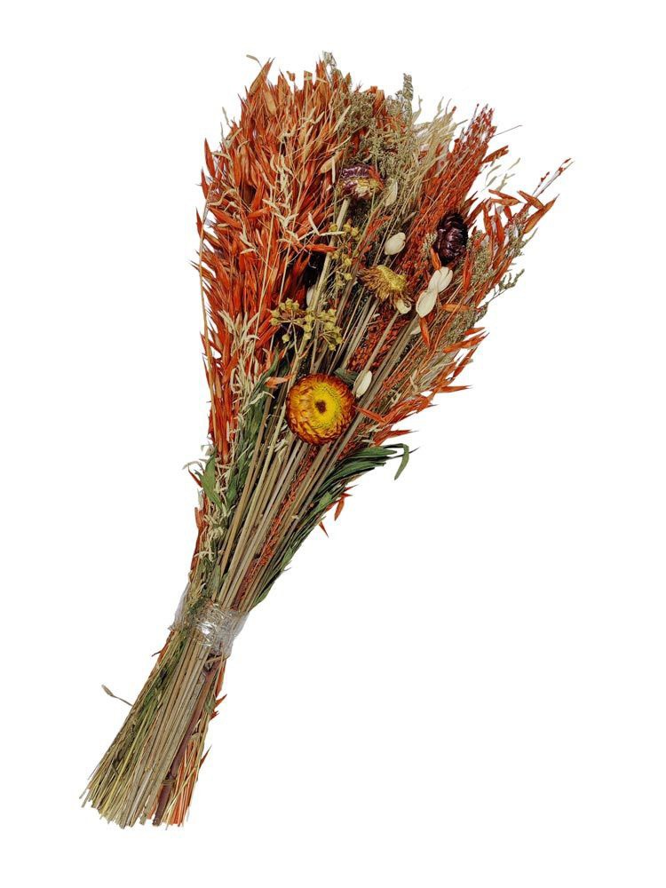Trockenblumenstrauß Orange Dekoblumen Natur Blumenstrauß 42-45 cm