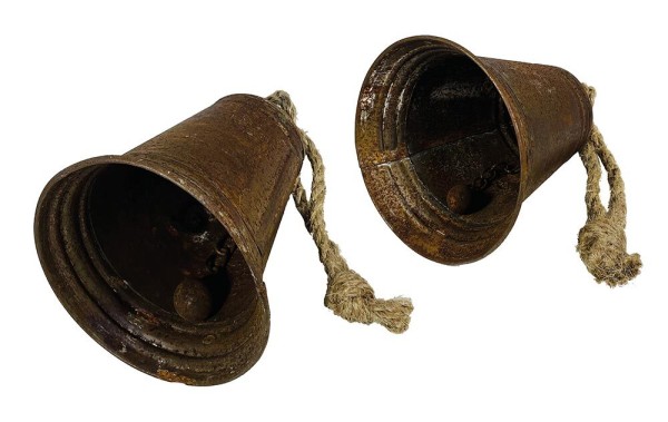 Glocken-Set Zink Rostig Weihnachtsglocke 2 Stück Weihnachtsdeko