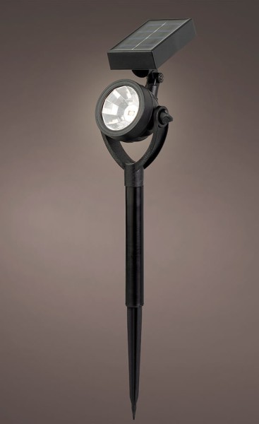 Solar Gartenstrahler LED Schwarz Solarleuchte Gartenleuchte Beleuchtung 34cm