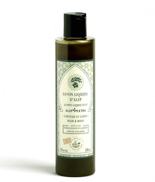 Aleppo Flüssigseife Olivenöl mit Lorbeeröl – Duschgel Shampoo 250 ml