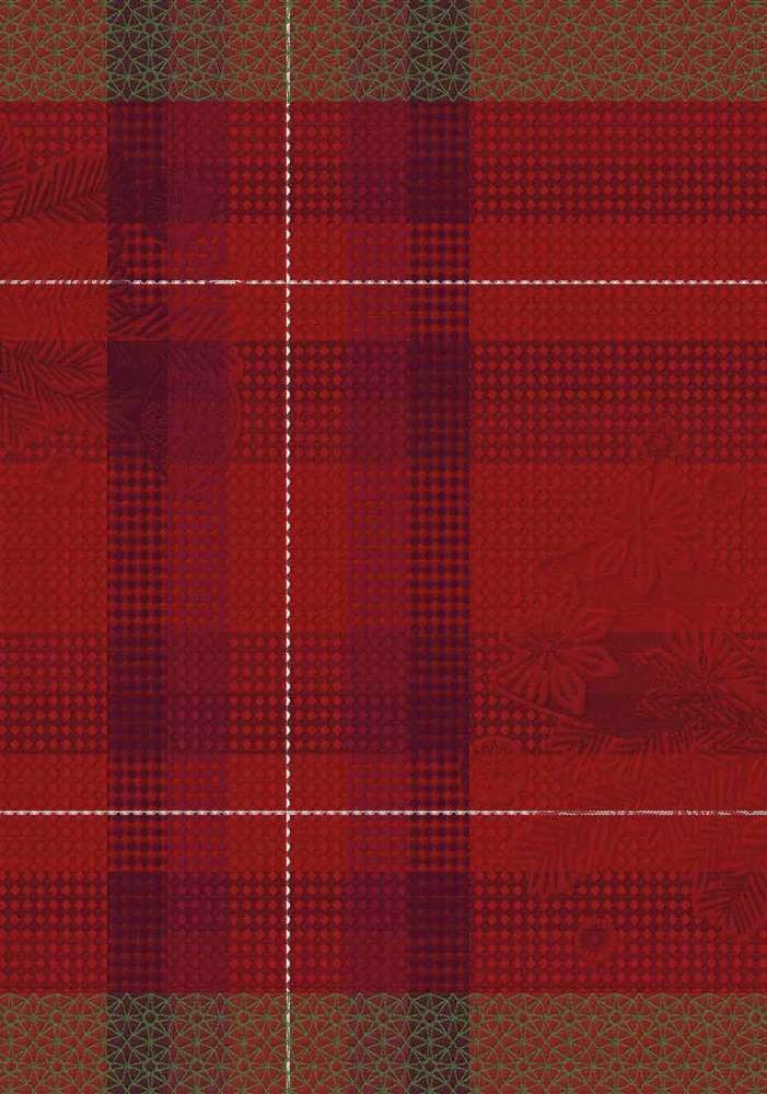 Le Jacquard Francais Geschirrtuch Hiver en Ecosse Kilt Rot 60×80 Baumwolle