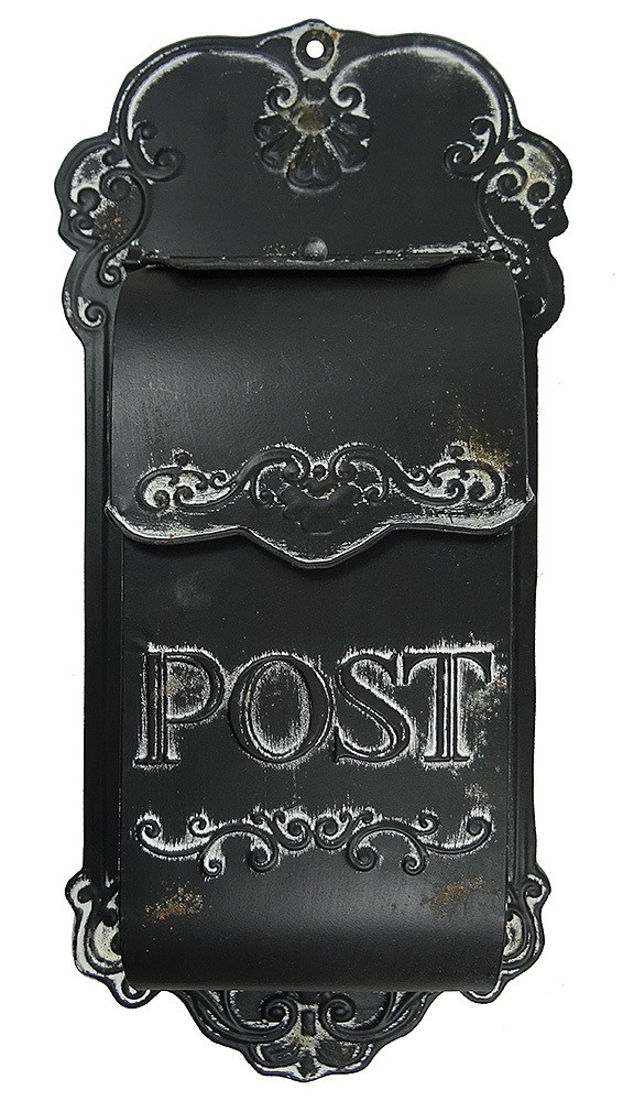 Briefkasten POST Zink Vintage Postkasten Schwarz patiniert Landhausstil