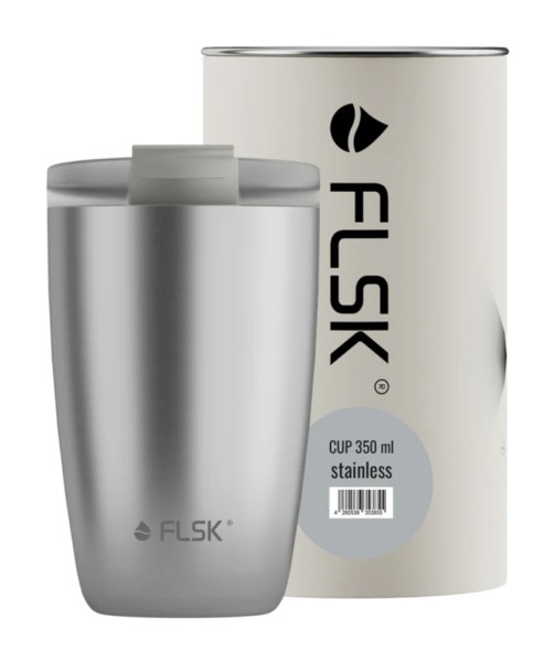 FLSK CUP Kaffeebecher Stainless STNLS Coffee to go-Becher Edelstahl