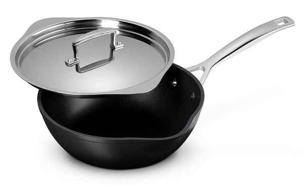 Le Creuset Aluminium Sautépfanne Antihaft mit 2 Ausgießern + Deckel 24cm