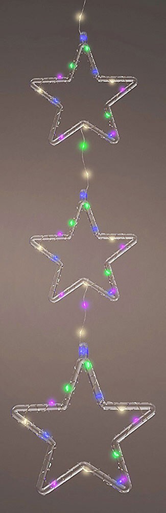 LED Sterne Bunt Fensterdeko Innen und Außen Weihnachtsdeko Batterie Timer 6 günstig online kaufen