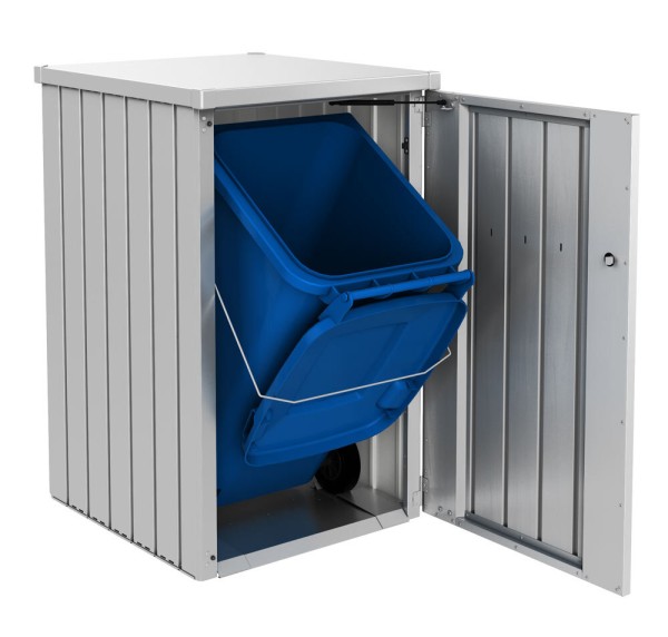 Biohort Mülltonnenbox Alex Silber-Metallic 129x80x88 cm 740l