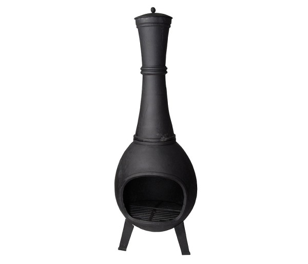 Terrassenofen Gusseisen Aztekenofen Terassenkamin Schwarz 120cm