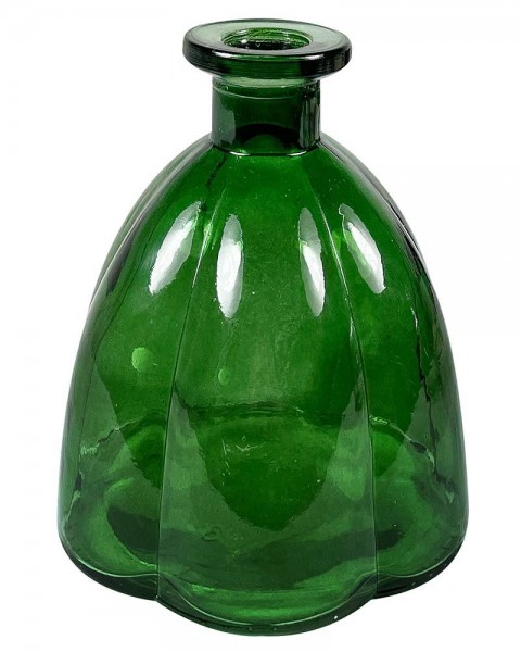 Vase Glas Vintage Tischvase Grün Blumenvase Nostalgie Dekovase 11cm